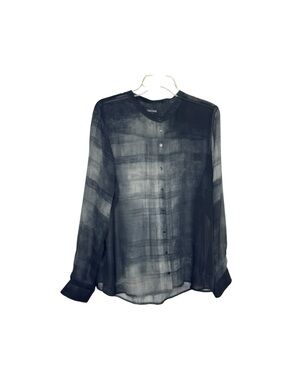 Eileen Fisher Sheer Tunic Blouse See Through